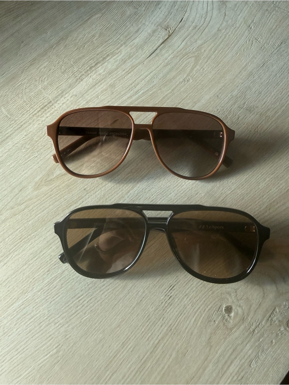 Le Specs Aviator Sunglasses in Brown and Black